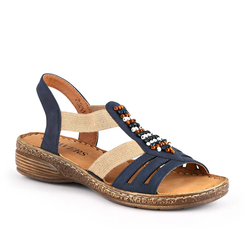 Elasticated Strappy Sandals - WOIL41056 / 327 123