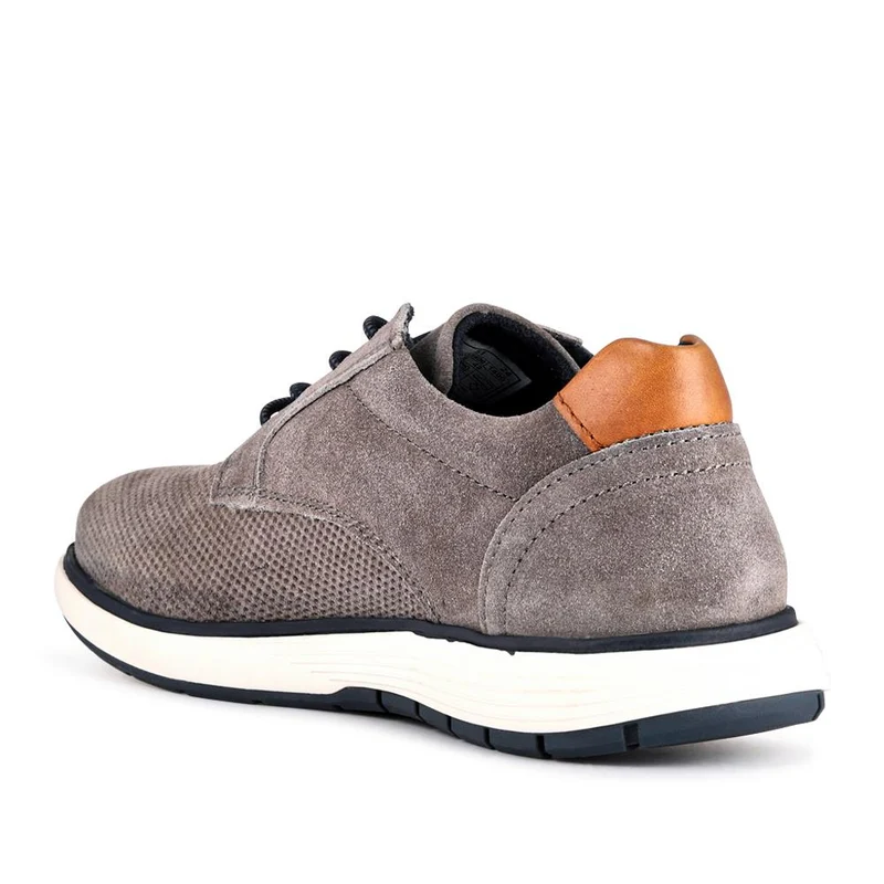 Casual Leather Lace-Ups - BUG41513 / 327 367 - Grey