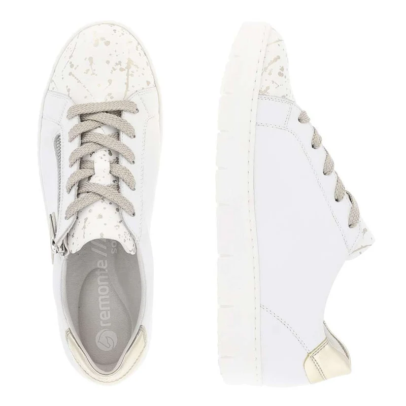 Remonte Modische Damen-Ledersneaker – Weiß