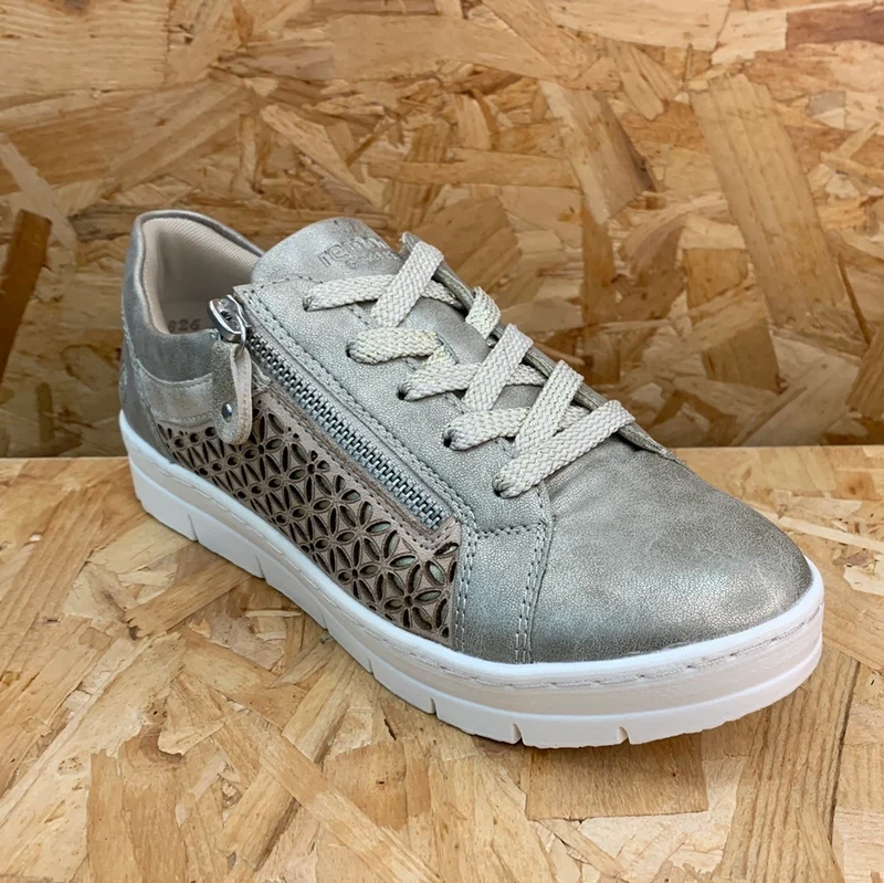Remonte Damenmode-Ledersneaker – Metallic