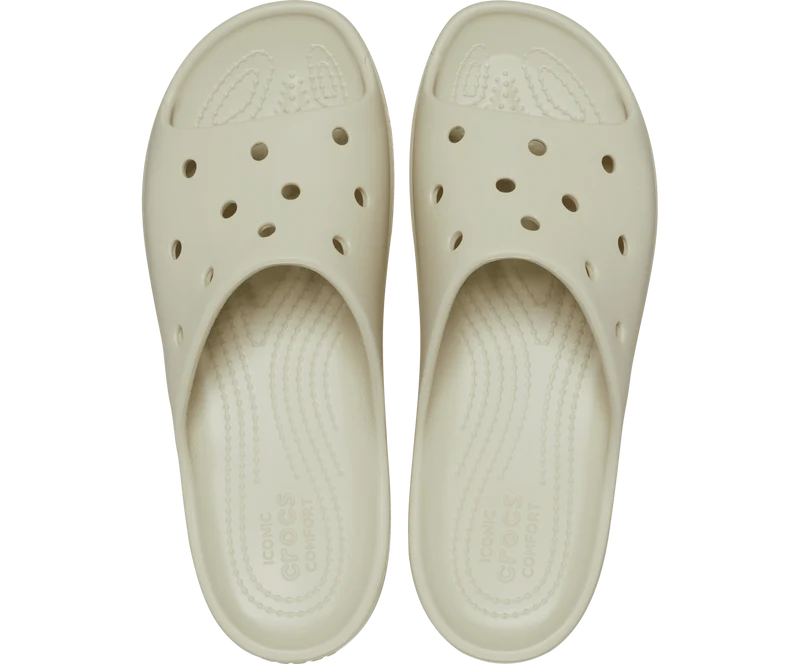 Crocs Klassische Unisex-Plateaurutsche – Knochen