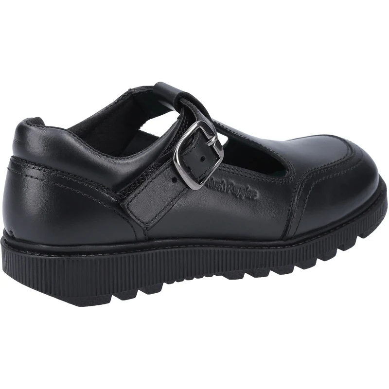 Hush Puppies Kerry Leder-Schulschuhe für Mädchen – Schwarz