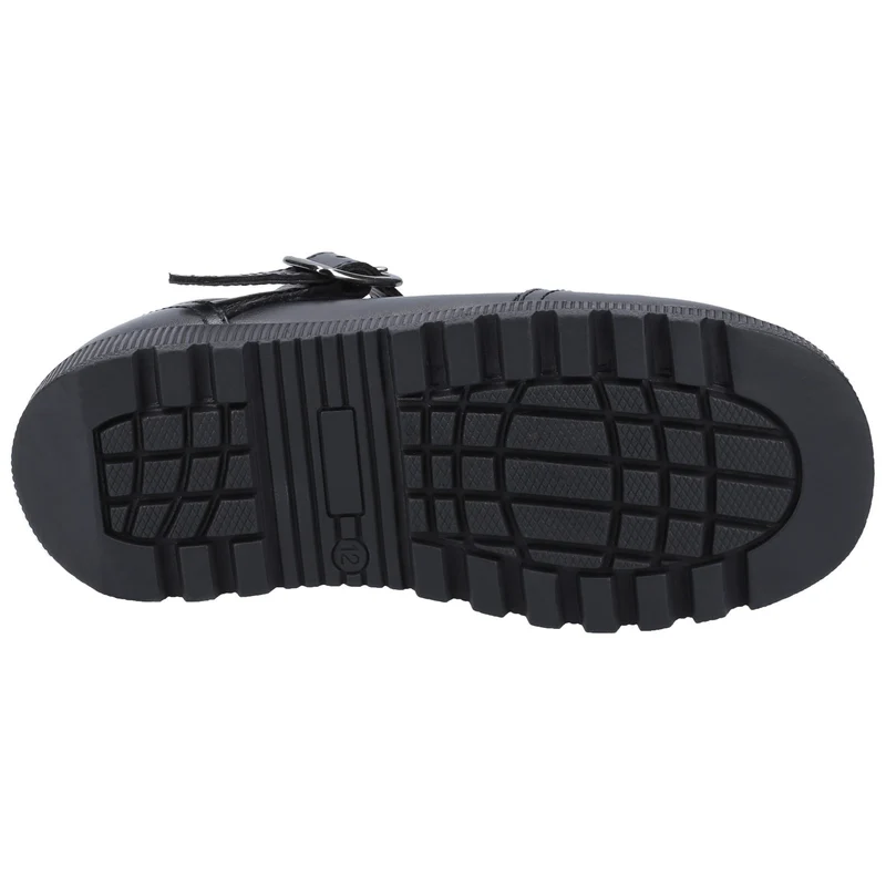 Hush Puppies Kerry Leder-Schulschuhe für Mädchen – Schwarz