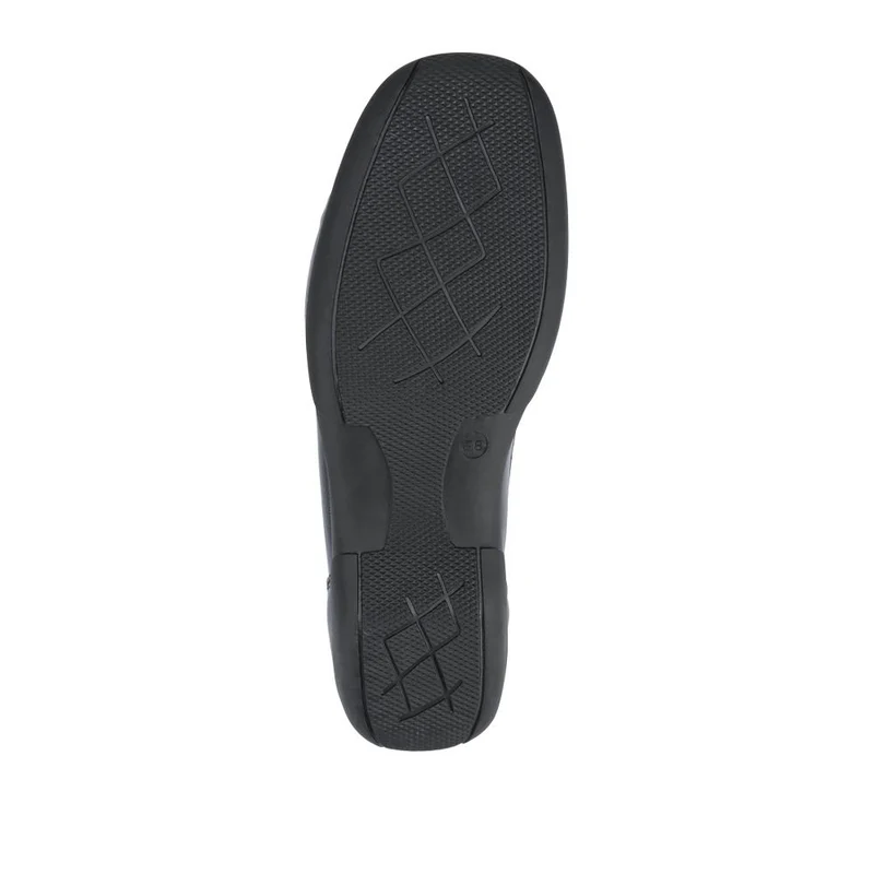 Embroided Panel Leather Loafers - CONT39001 / 325 241 - Black-Leopard