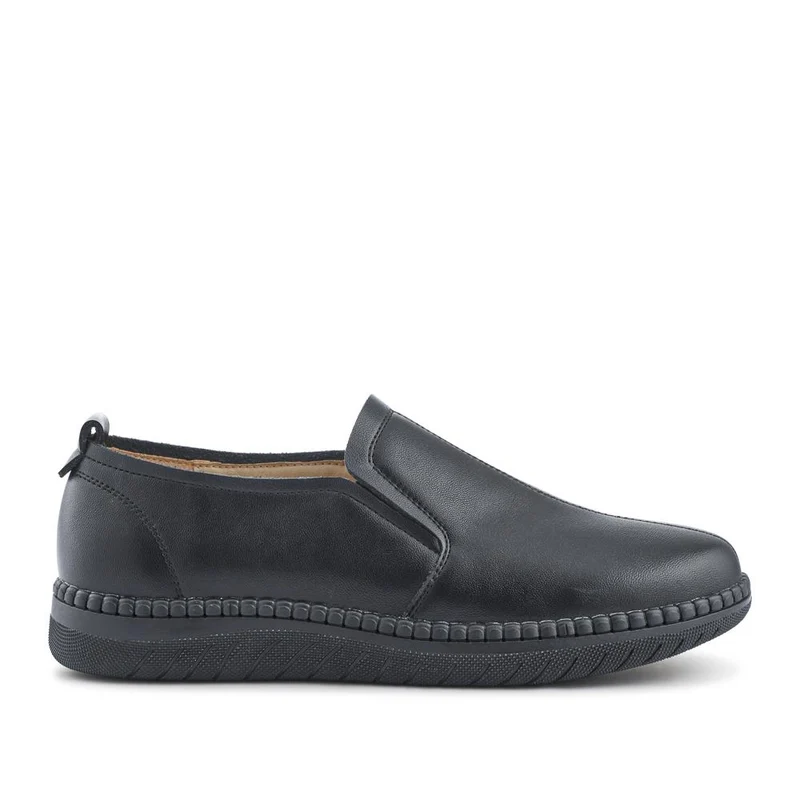 Wide Fit Smart Slip-On Shoes With Leather Insole - WLIG42000 / 327 929 - Black