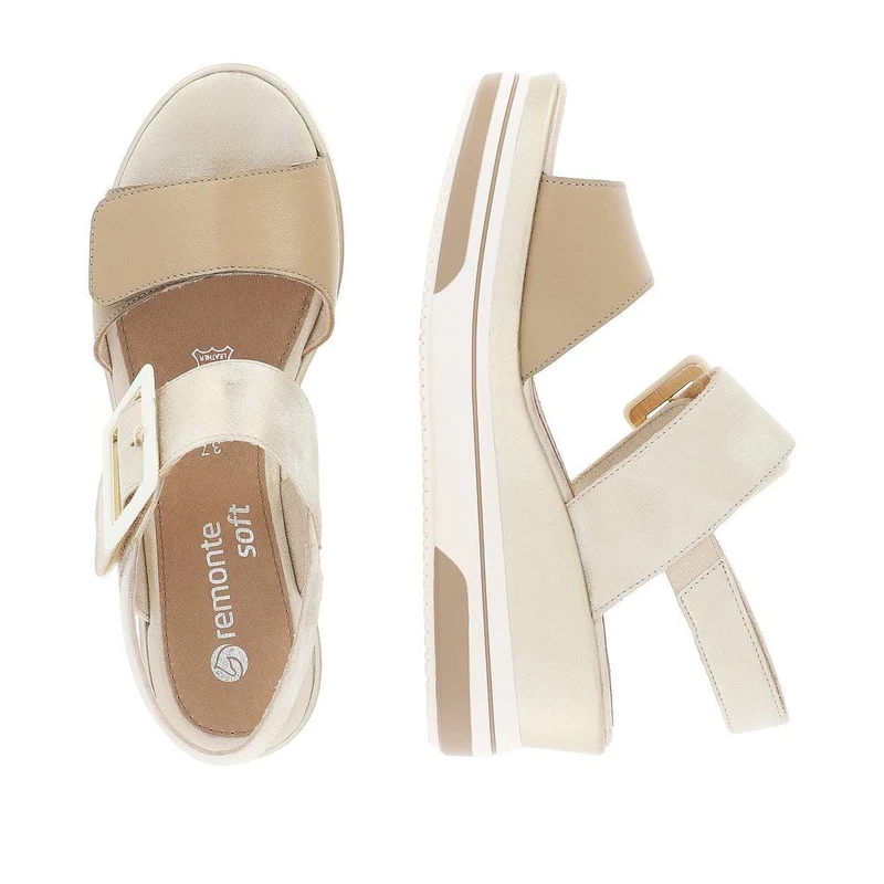 Remonte Modische Keilsandalette für Damen – Beige