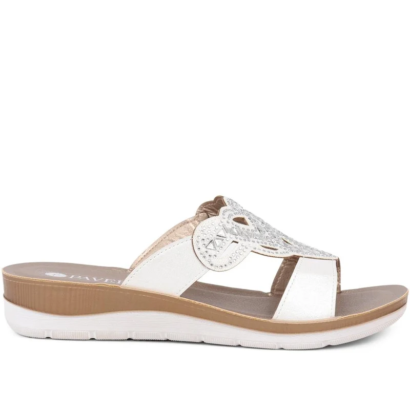 Embellished Mule Sandals - INB39043 / 325 202 - White