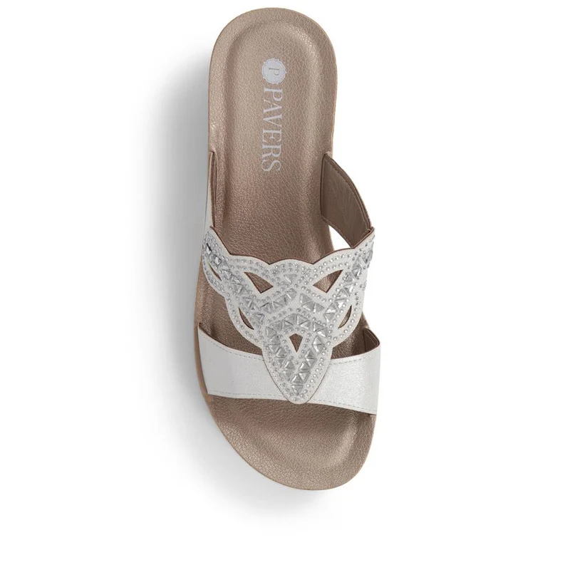 Embellished Mule Sandals - INB39043 / 325 202 - White