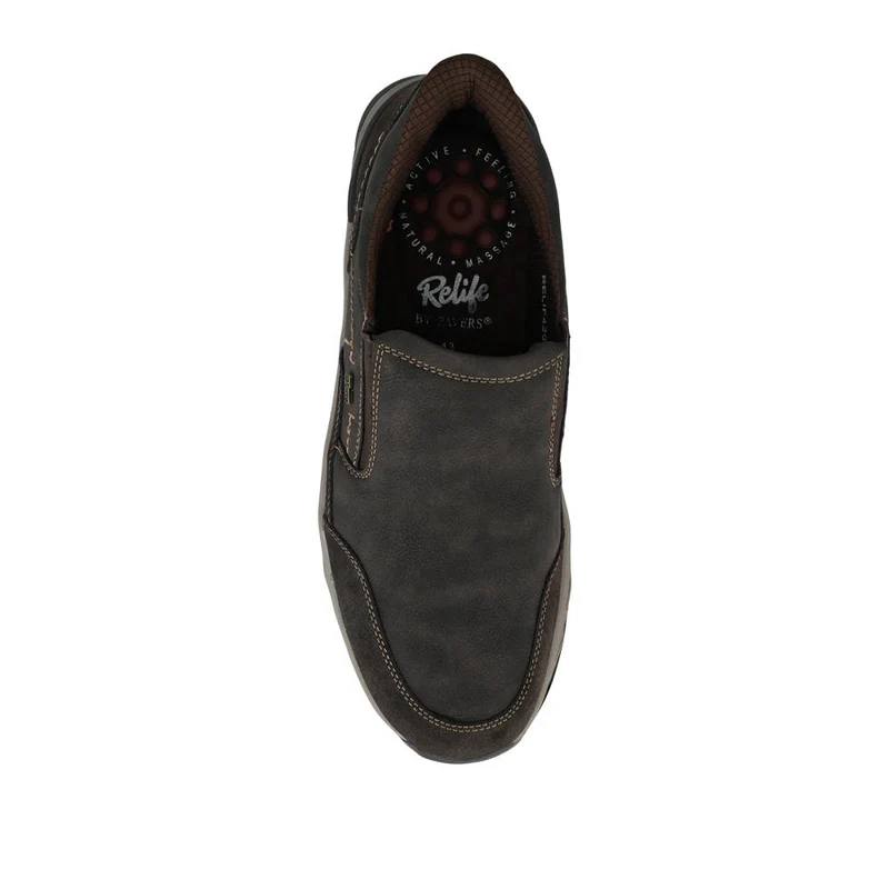 Relife Wide Fit Elasticated Slip-On Shoes - RELIF42001 / 327 807 - Dark Brown