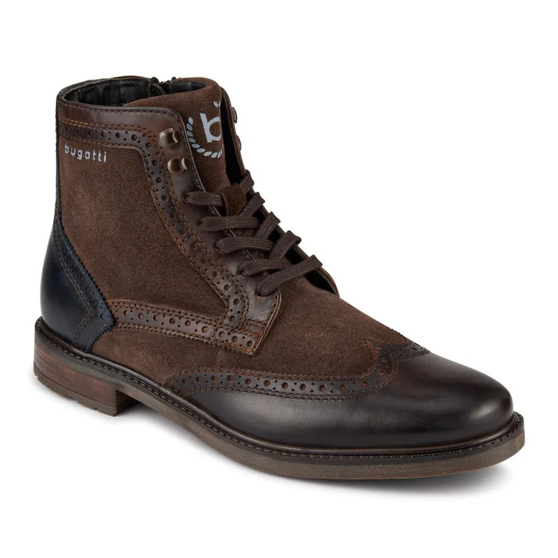 Bugatti Leather Wingtip Boots - BUG42506 / 327 676 - Brown