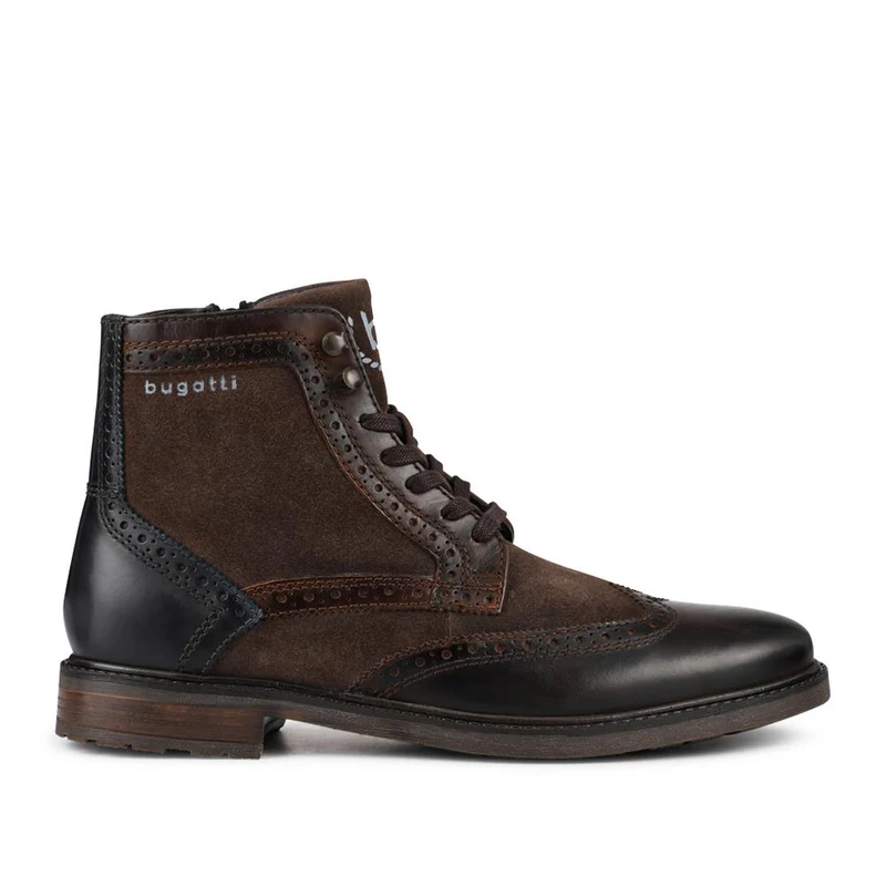 Bugatti Leather Wingtip Boots - BUG42506 / 327 676 - Brown