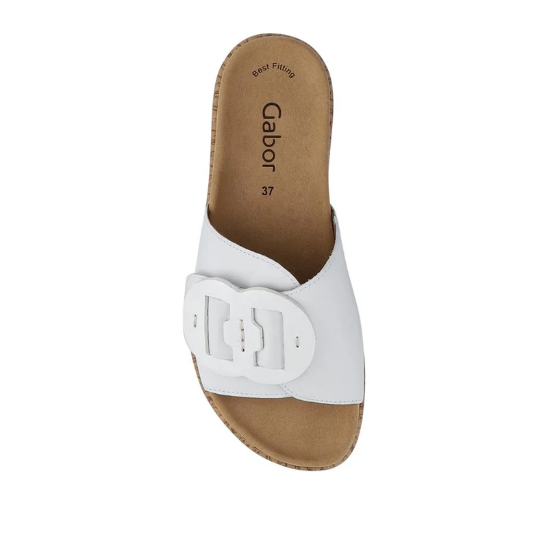 Kirby Gabor Touch Fasten Leather Mule Sandals - GAB41530 / 327 038 - White