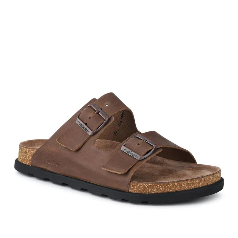 Extra-Wide Leather Mule Sandals - RKR41533 / 326 940
