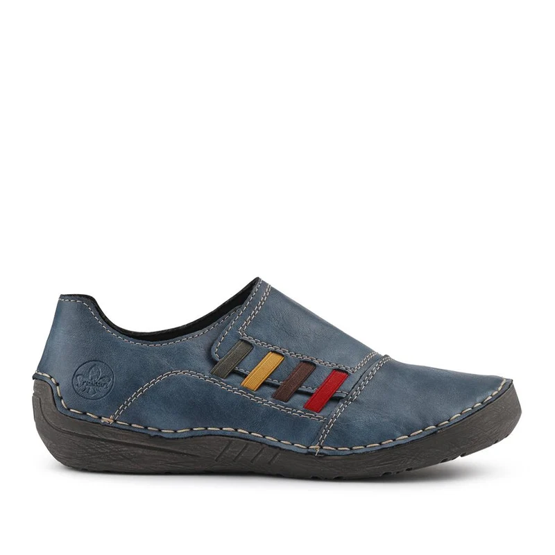 Rieker Stitch Pattern Slip-On Shoes - RKR42509 / 327 795 - Blue