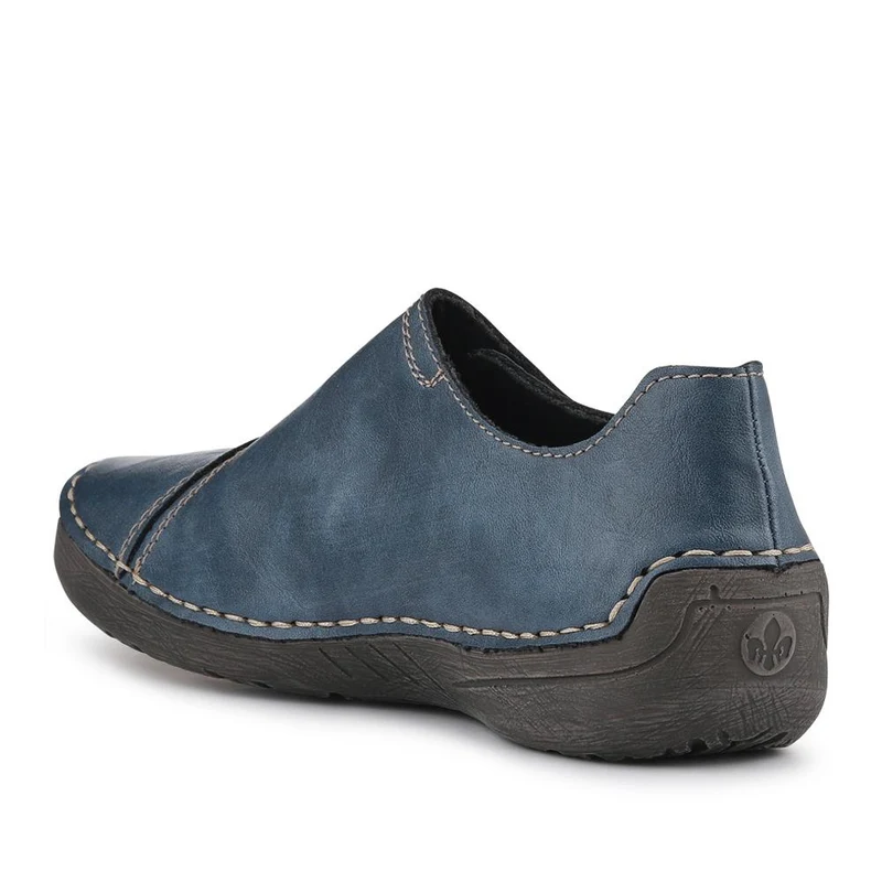 Rieker Stitch Pattern Slip-On Shoes - RKR42509 / 327 795 - Blue