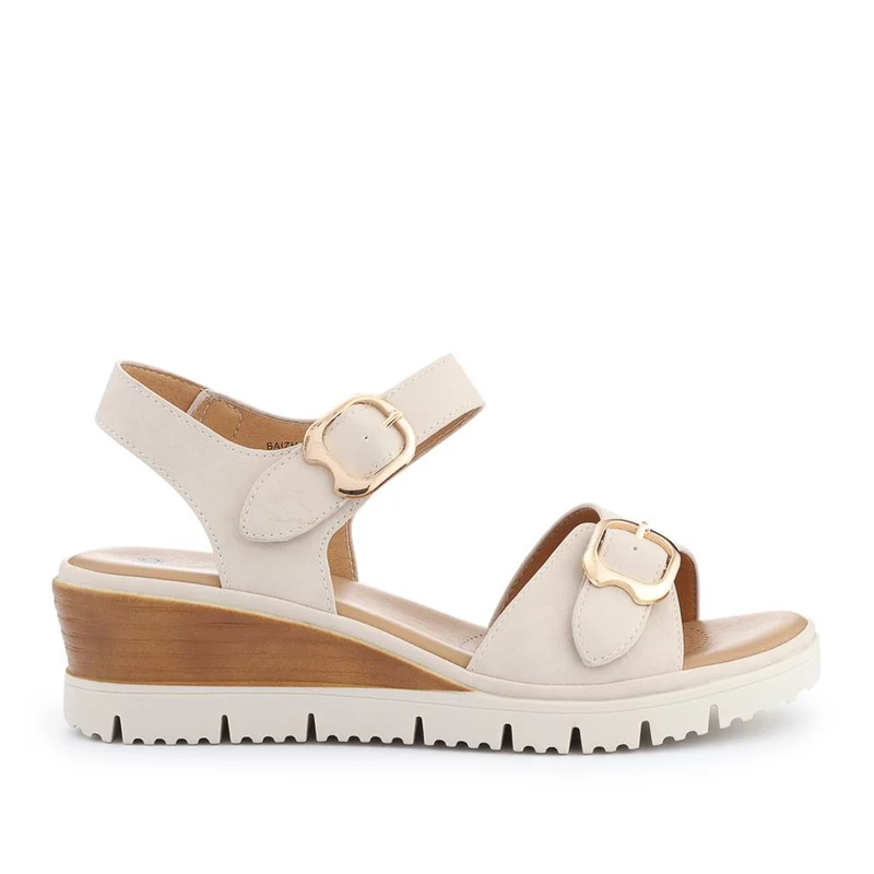 Adjustable Fit Cushioned Sandals - BAIZH41066 / 327 980 - Beige