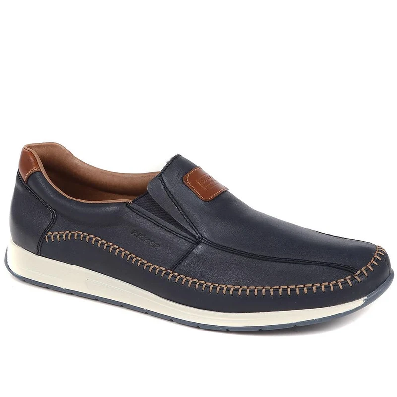 Leather Slip-On Shoes - RKR37516 / 323 369 - Navy