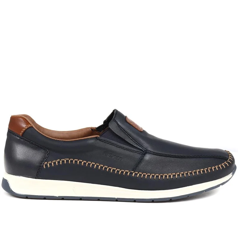 Leather Slip-On Shoes - RKR37516 / 323 369 - Navy