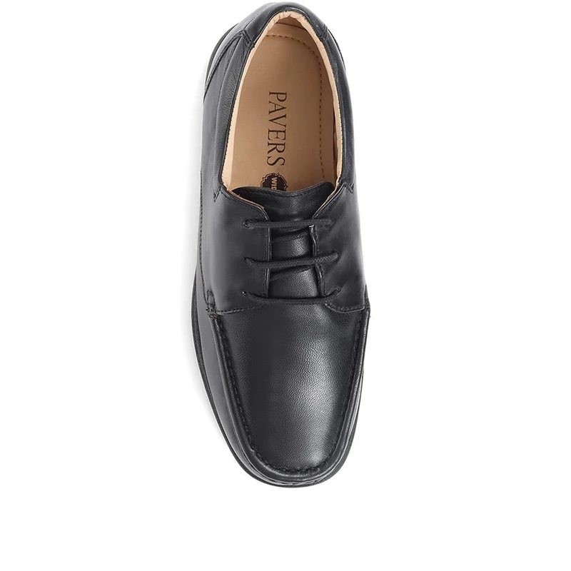 Wide Fit Leather Lace-Up Shoes - NAP35025 / 322 485 - Black