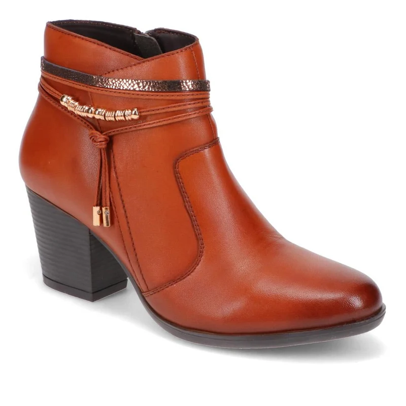 Breathable Leather Ankle Boots - RNB40019 / 326 171 - Tan