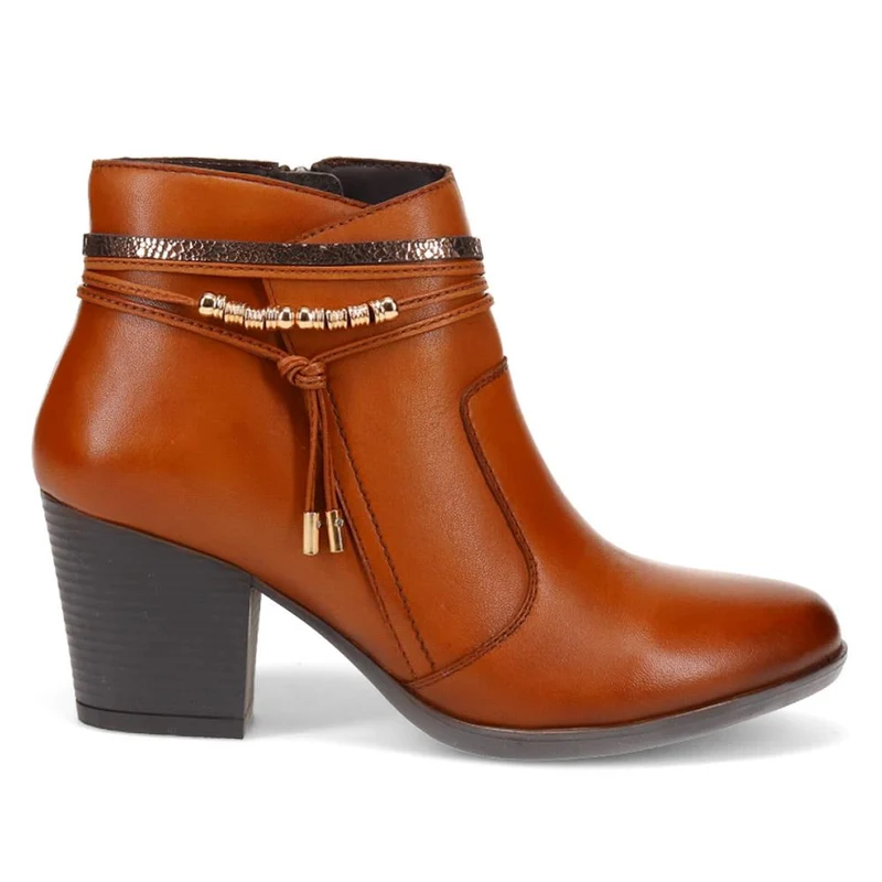 Breathable Leather Ankle Boots - RNB40019 / 326 171 - Tan