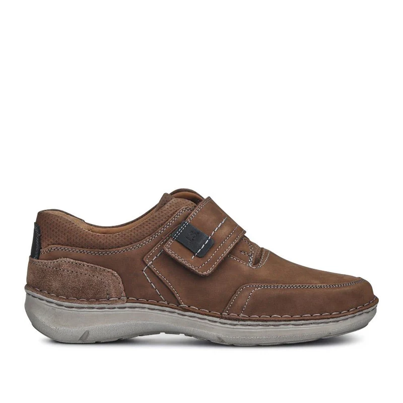 Wide-Fit Leather Touch-Fasten Shoes - JOSEF41507 / 327 047 - Dark Brown
