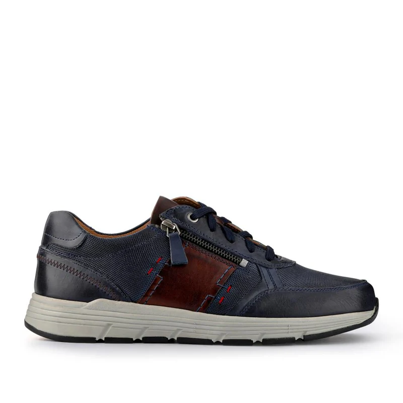 Leather Wide-Fit Slip-Ons - PARK41038 / 327 281 - Blue