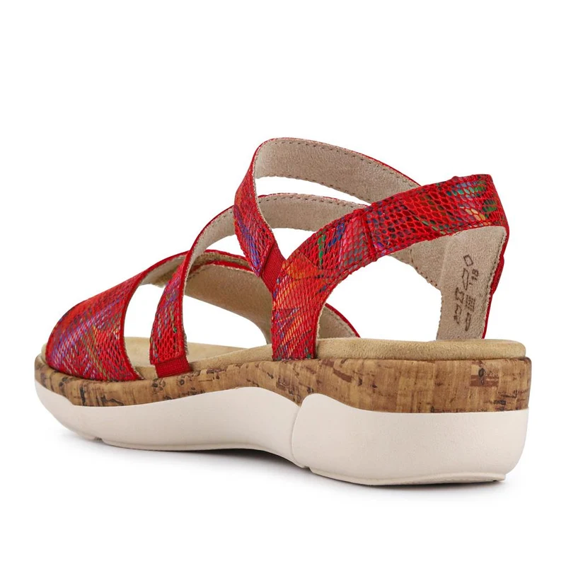 Chunky-Sole Leather Sandals - DRS41512 / 327 090 - Red Multi
