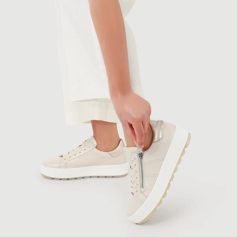 Quench Gabor Leather Platform Trainers - GAB41519 / 327 035 - Cream