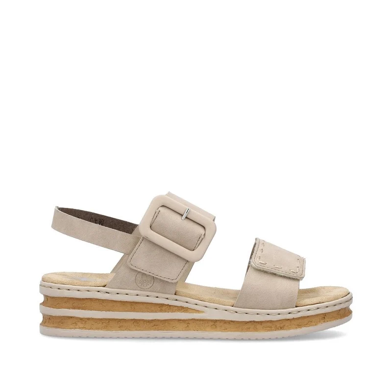Rieker Modische Keilsandalette für Damen – Beige