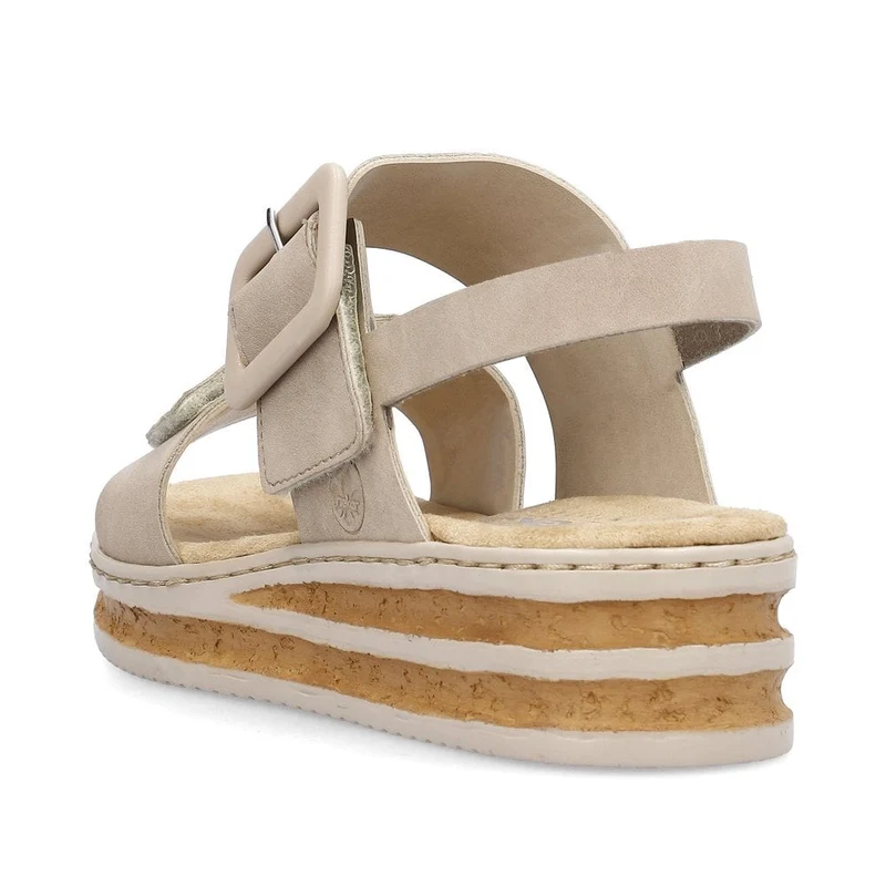 Rieker Modische Keilsandalette für Damen – Beige