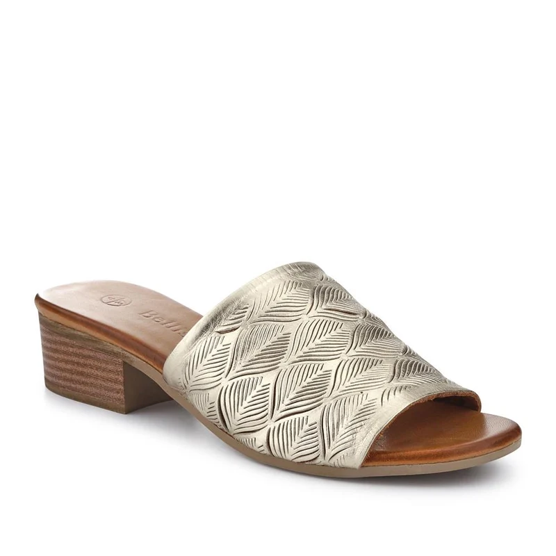 Leather Block-Heeled Mules - BELMET41006 / 327 231