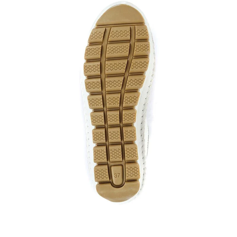 Leather Lace-Up Trainers - SIMIN31003 / 317 969 - White