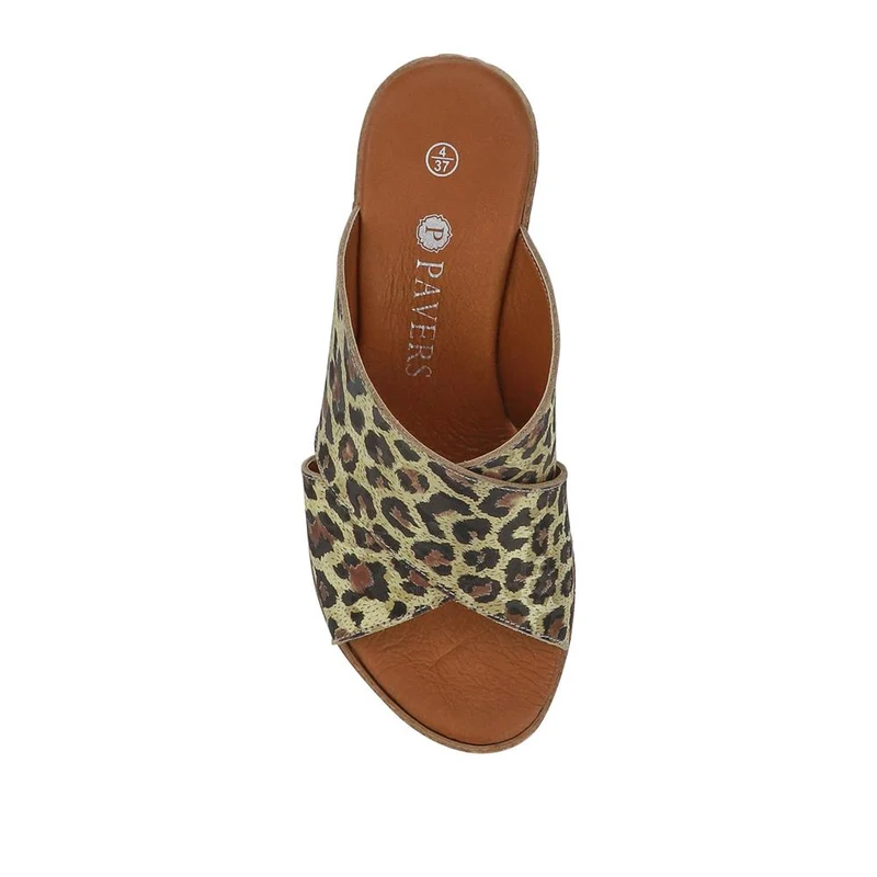 Premium Leather Wedge Heels - LUCK41007 / 327 391 - Leopard