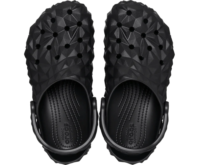 CROCS Klassischer Unisex-Clog mit geometrischem Muster – Schwarz