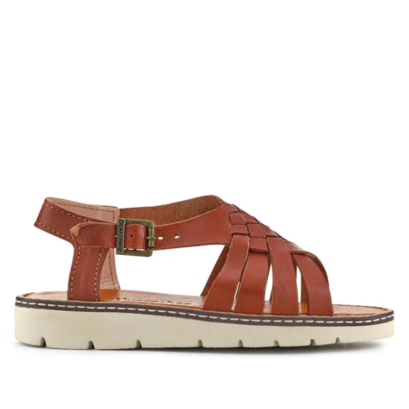 Adjustable-Buckled Leather Sandals - EDNB40092 / 326 912 - Brown