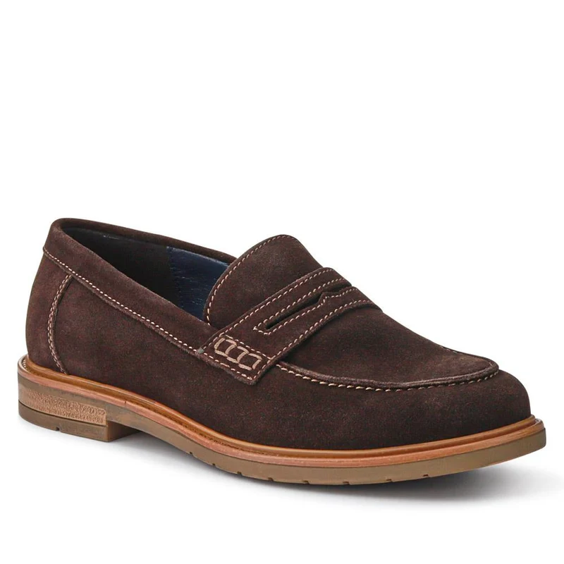 Suede Leather Penny Loafers - ITAR41012 / 327 506 - Brown