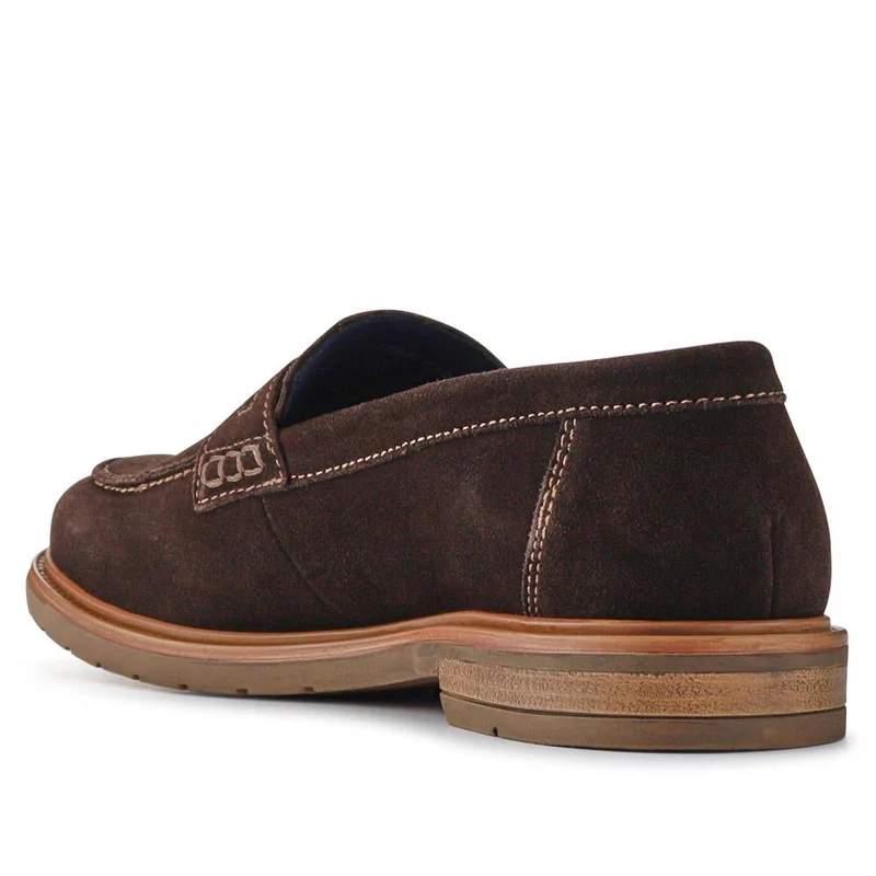 Suede Leather Penny Loafers - ITAR41012 / 327 506 - Brown