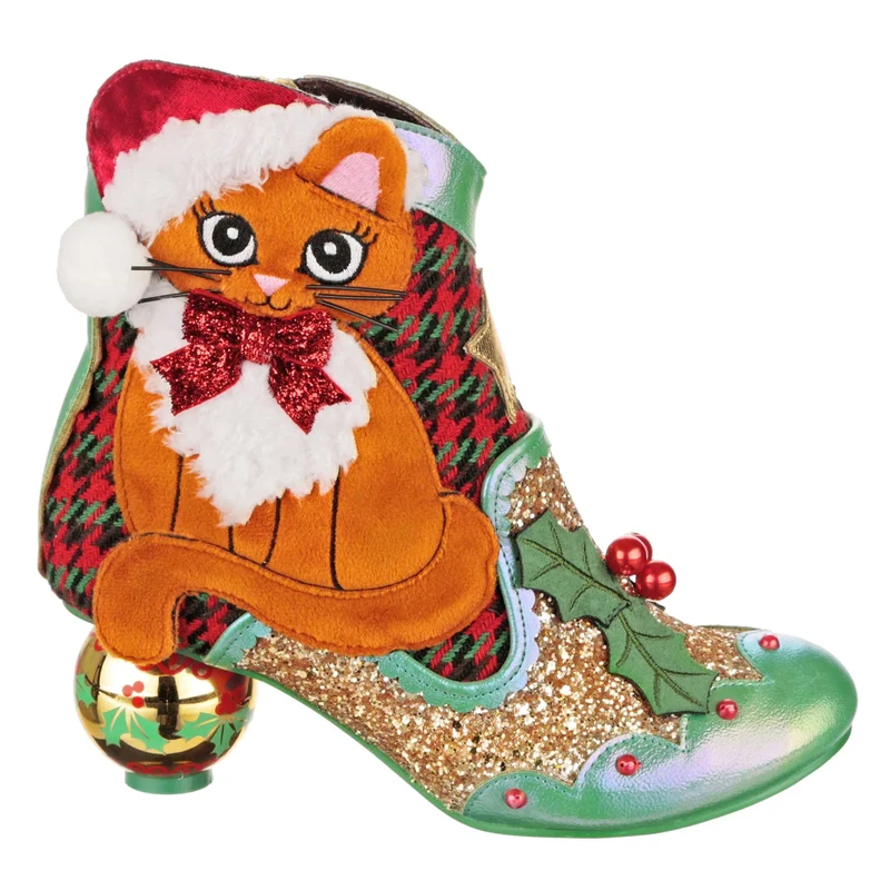 Irregular Choice Weihnachts-Kitty-Stiefeletten für Damen – Rot
