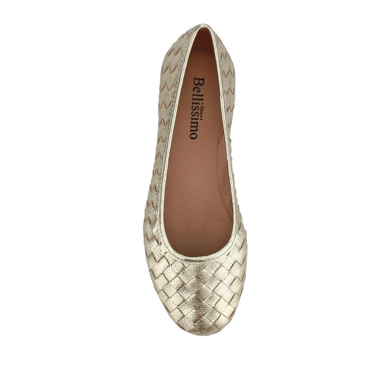 Leather Cushioned Pumps - BELBT41000 / 327 495 - Gold