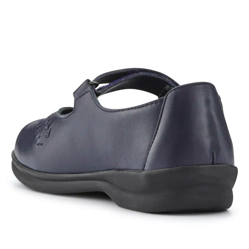 Extra-Wide Leather Mary Janes - TANTA / 327 206 - Navy