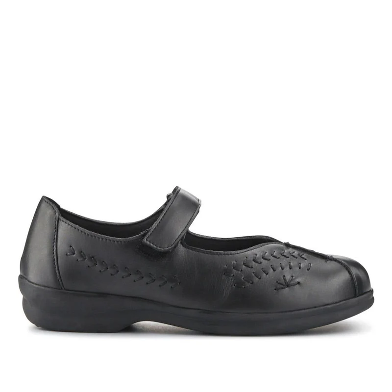 Extra-Wide Leather Mary Janes - TANTA / 327 206 - Black