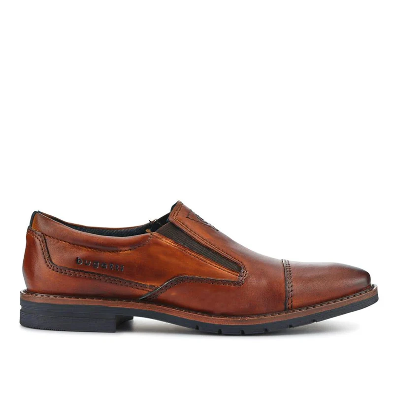 Leather Elasticated Slip-On Shoes - BUG41508 / 326 684 - Cognac