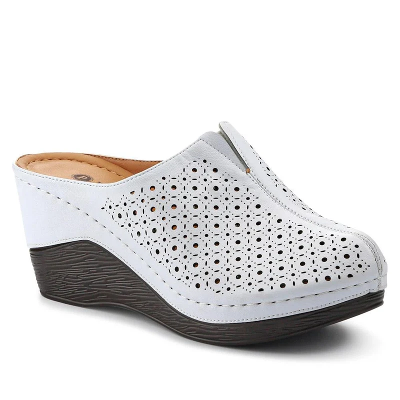 Lightweight Wedge-Heeled Clogs - WLIG41001 / 327 193 - White
