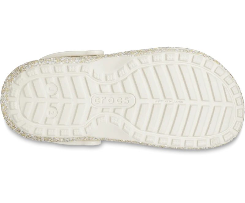 Crocs Klassisch gefütterter Glitzer-Clog für Kinder – Stucco
