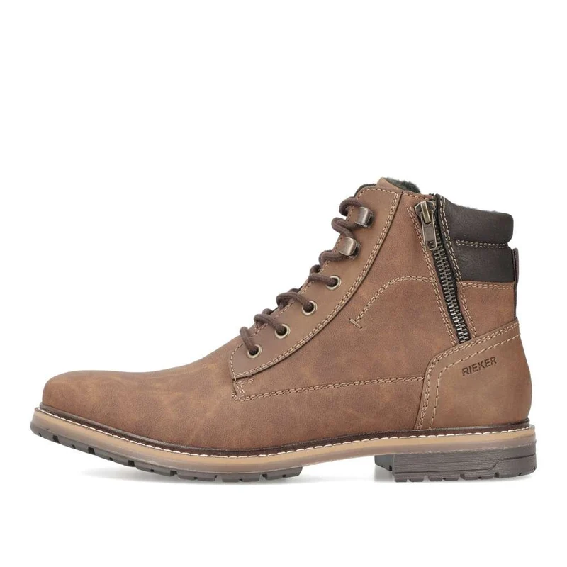 Rieker Herren-Oxford-Stiefel mit Fleece-Futter – Braun