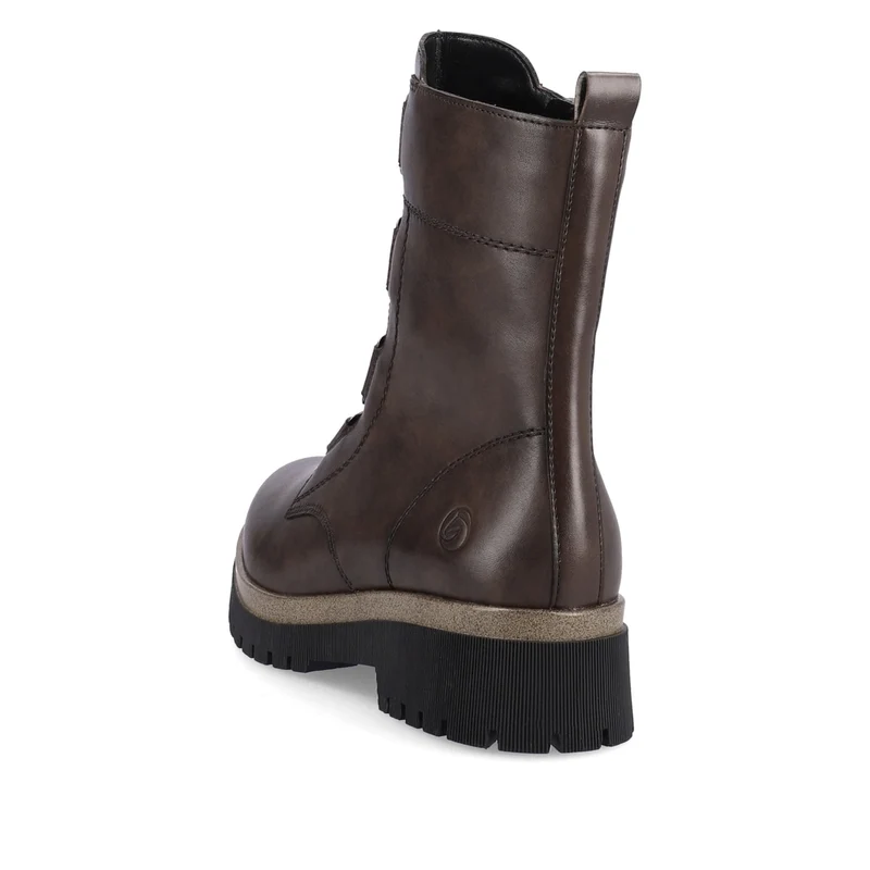 Remonte Damen-Stiefelette aus mit Fleece gefüttertem Leder – Braun