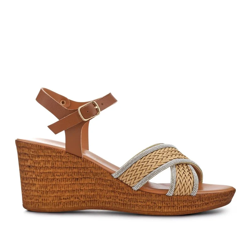 Buckle-Fastening Wedge Espadrilles - CLUBS41000 / 326 850 - Beige