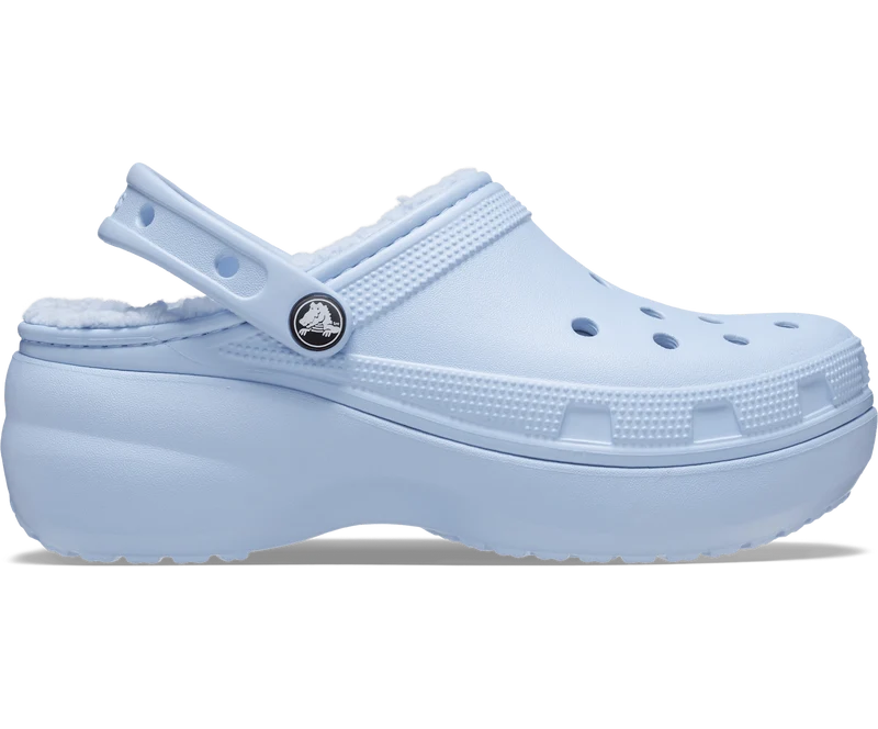 Crocs Klassische Unisex-Plattform Lined Clog - Blauer Kalzit