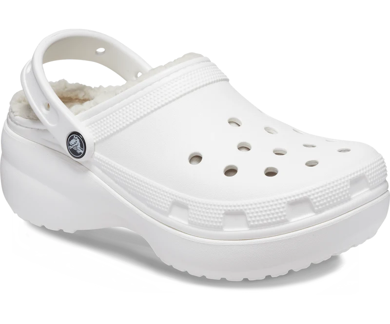 Crocs Klassische Unisex-Plattform Lined Clog - Weiß